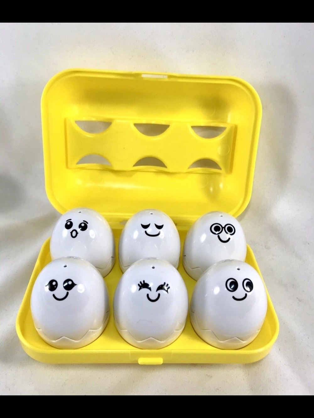 Vintage Tomy Hide N Squeak Yellow Egg Shape Sorter 1993 Toddler Activity Toy
